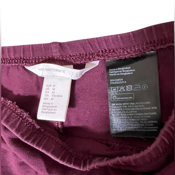 H&M maternity leggings, burgundy reddish purple thin stretchy pants size Medium - Picture 4 of 5